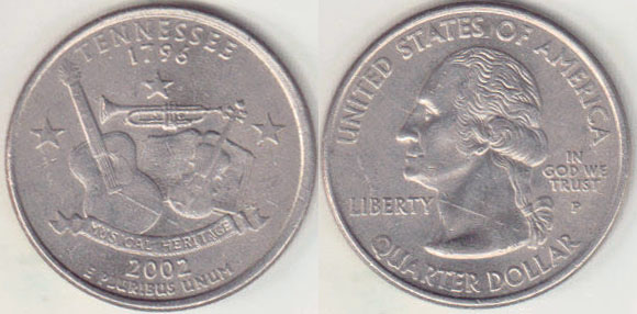 2002 P USA Quarter Dollar (Tennessee) A008217